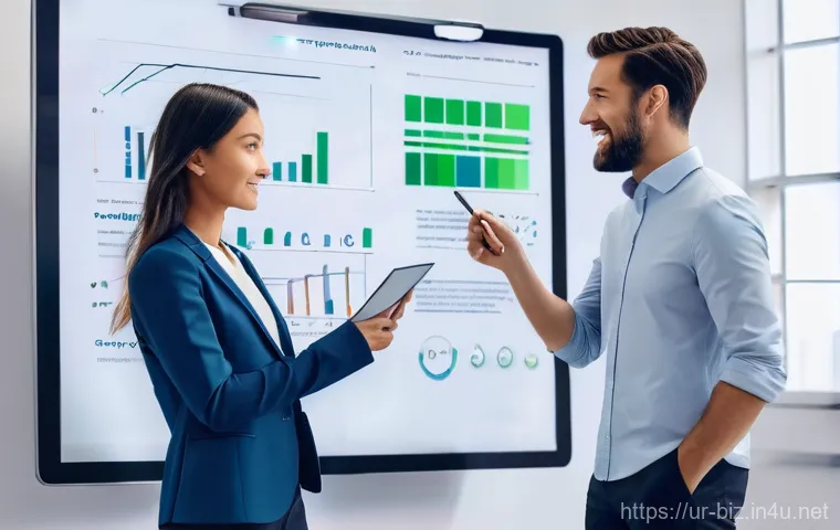 창업 리스크 관리 - **Financial Prudence in a Bustling Market:**
    "A confident male small business owner, in his late...