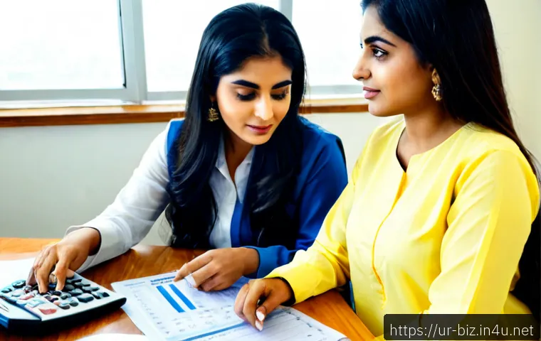 Home 17 기업 자금 조달 - Photorealistic Pakistani small business funding consultation, confident Urdu-speaking female entrepr...